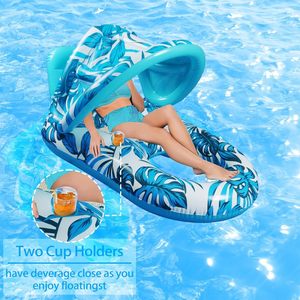 <strong>Custom</strong>-Size Adult Inflatable Swimming <strong>Pool</strong> <strong>Float</strong> with Detachable Sunshade for Summer Water Sports and Party Gatherings - Product Image 3