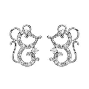 Pendientes de circonita con forma de ratón pequeño, elegantes y a la moda, estilo coreano, dulces y románticos para mujeres/niñas, venta directa de fábrica, <span class=keywords><strong>2020</strong></span> - Product Image 1