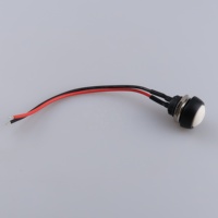 Saklar Tombol Tekan Sesaat 12mm Lubang Pemasangan 1/2 inci On Off Mini Bulat Tahan Air 5 Warna dengan Kabel Pra-solder PBS-33B