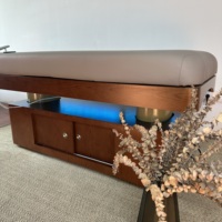 Table de massage électrique moderne inclinable à 4 moteurs, relevable d'une seule touche, pliable et portable, pour salon, soins du visage, cils, beauté, spa et gym