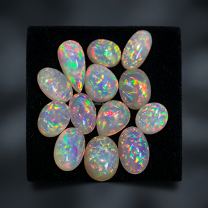 Ópalo Etíope Natural, Cabujones de Corte Mixto, Juego de Colores Brillantes y Efecto Fuego, Piedra Preciosa Suelta para Joyería W.A.GEMS - Product Image 5