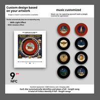 Aimant de réfrigérateur rotatif en acrylique NFC personnalisé avec veilleuse, lecture de musique et design de disque vinyle - Utilisation promotionnelle, design créatif
