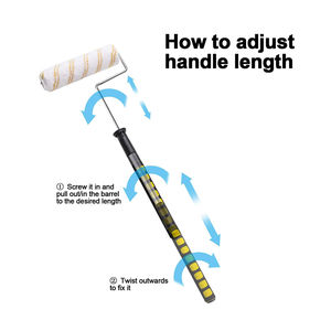 Kit de rouleau à peinture décoratif mural avec <span class=keywords><strong>manche</strong></span> télescopique extensible de luxe à deux sections - Product Image 5