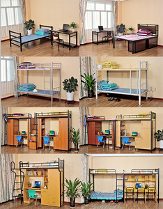 Muebles para Dormitorio Escolar, Literas <span class=keywords><strong>con</strong></span> <span class=keywords><strong>Escalera</strong></span> para Estudiantes y Cama Individual <span class=keywords><strong>con</strong></span> Escritorio Integrado <span class=keywords><strong>Debajo</strong></span> - Product Image 6