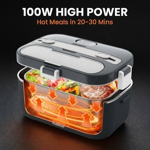 Wholesale 100W Electric Lunch Box 1.8L Portable Food Warmer 3-in-1 <b>Heated</b> Lunchbox for Car Truck Office 12V 24V 110-230V - Product Image 2