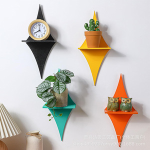 Diamond <b>Wall</b> <b>Shelf</b> Geometric Floating <b>Shelf</b> For Plants And Decor <b>Wall</b> <b>Mounted</b> Type Single Piece Or Four Piece Set - Product Image 1