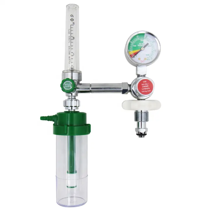 Medische Apparatuur Medicinale Zuurstofregelaar Met Flowmeter En Luchtbevochtigerfles