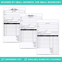 Carnet de factures autocopiantes personnalisé 5,5x8,5 pouces, 2 feuillets, 50 jeux, pour bons de commande et reçus de vente, impression pour petites entreprises