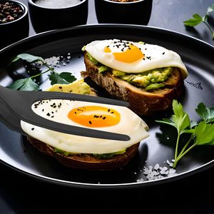 Đa chức năng Silicone chiên trứng Turner đôi thìa thực phẩm Clip <span class=keywords><strong>2</strong></span> trong 1 thìa Grip lật kẹp xẻng bếp thìa - Product Image 4