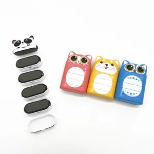 Cute washable double sides color stamp Student Stationery Cartoon Seal Three Layer Replaceable Toy Rolling Stamp For Kids