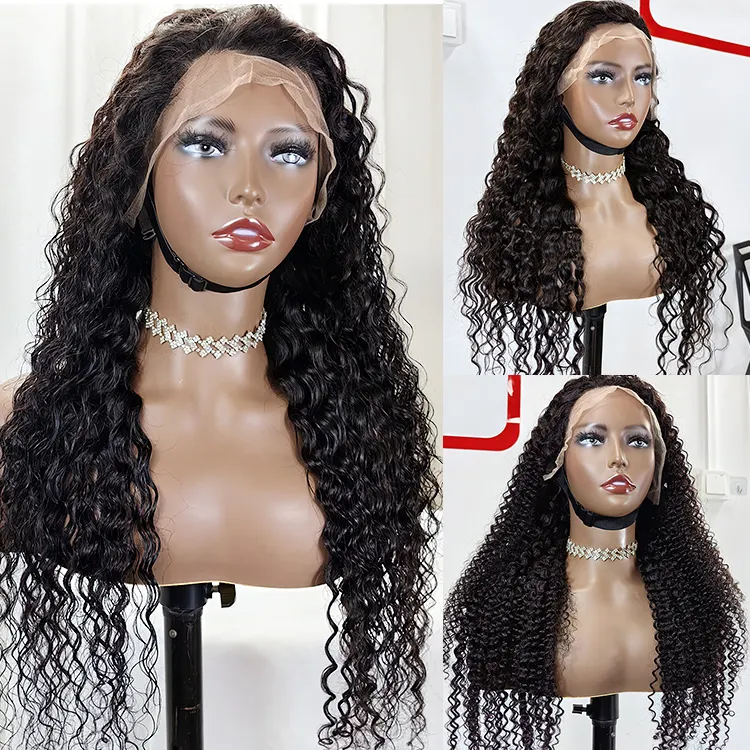 Grosir wig transparan tanpa lem kutikula mentah 4x4 5x5 13x4 13x6 rambut manusia Lace Front wig penuh Lace Frontal