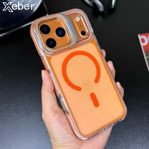 Support de protection d'objectif avec béquille pour <span class=keywords><strong>coque</strong></span> de téléphone rigide en acrylique transparent magnétique pour 16/17 Pro Max/Air 14/15/13/12/11 - Product Image 3