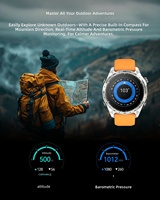 Montre connectée HD300 Pro AMOLED avec surveillance de la fréquence cardiaque, suivi de la santé, appels, GPS, cartes hors ligne, résistance à l'eau 3ATM, réponse aux messages WhatsApp