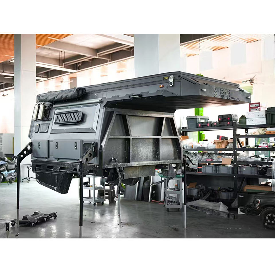 DIY Manufacturers Flatbed Truck Camper Shell with Bathroom