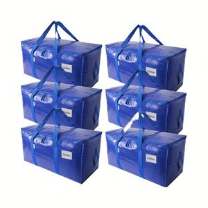 Heavy Duty Extra Large Storage <b>Tote</b> Durable <b>Plastic</b> Foldable Moving Bags Carrying Handles Bedroom Bedding - Product Image 1