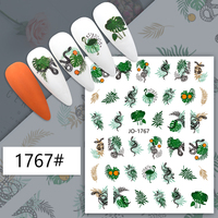 Autocollants pour ongles en relief 3D à motif de serpent, autocollants décoratifs pour ongles avec image d'animal, autocollants adhésifs