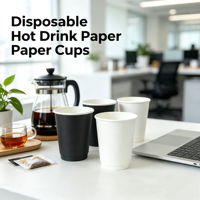 Gobelets en papier personnalisés jetables avec logo, durables, à paroi simple, pour boissons chaudes, pour restaurants, fêtes à domicile, approvisionnement en gros