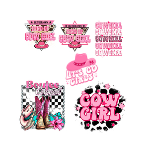 Transferts thermiques personnalisés Howdy Cowboys Cowgirls Designs, <span class=keywords><strong>film</strong></span> transparent, plastisol prêt à presser à chaud, transfert DTF pour t-shirts et vêtements - Product Image 1