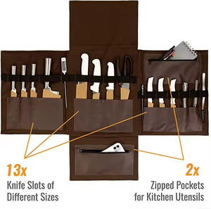 Zaino da Chef in Pelle Personalizzabile, Estensibile, con 2 Tasche con Cerniera e Scomparto per Notebook - Product Image 3