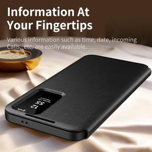 Pour <span class=keywords><strong>Samsung</strong></span> <span class=keywords><strong>Galaxy</strong></span> <span class=keywords><strong>S23</strong></span> Ultra 5G Smart View Fenêtre Étui de téléphone en cuir avec fente pour carte - Product Image 4