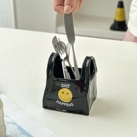 Porte-stylos de bureau en céramique en forme de sac à main créatif, organisateur de rangement, porte-pinceaux de maquillage, organisateur de bureau