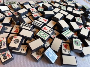 Mahjong Américain Classique Premium 160 Tuiles Traditionnelles Bams Dots Cracks Bouddha Rieur Joker <span class=keywords><strong>Boussole</strong></span> Vent Mah Jongg - Product Image 6