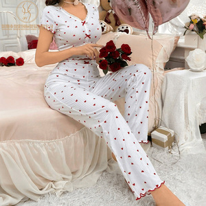 Dames Pyjama Femme Set Dragen Elastische Taille Nachtkleding Voor Familie-Gelegenheden - Product Image 3