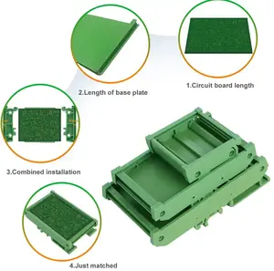 PCB Holder Width 42-122mm Length 30-1000mm Baseplate Baffles Din Rail Support Green Screw Connector PCB Mounting Bracket