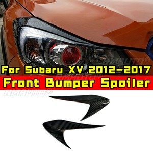 คาร์บอนลุค ไฟหน้ารถยนต์ คิ้วไฟหน้า ฝาครอบตกแต่ง สำหรับ Subaru XV 2012-2017 สติ๊กเกอร์ติดรถยนต์ ฝาครอบตกแต่งคิ้วไฟหน้า แต่งรถ - Product Image 1