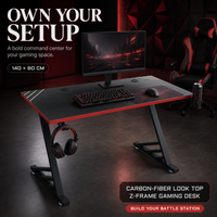 Bureau de jeu AOR, tables de jeu réglables en hauteur, surface en fibre de carbone, cadre en métal, multifonctionnel, MDF, en forme de Z, vente en gros d'usine