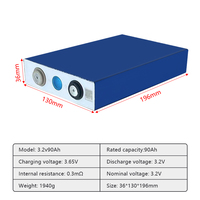 Batterie LiFePO4 à décharge profonde 3.2V 90Ah 100Ah, cellules prismatiques de qualité A pour véhicules électriques, voiturettes de golf, systèmes solaires et ESS