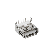 USB AF 90 °   Conector Hembra Tipo A para DIP, Carcasa de Plástico Blanca, 4 Pines Rectos/Curvados para Cargador, Banco de Energía, Montaje en PCB