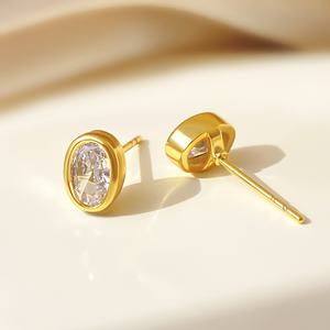 Fashion <b>Earring</b> Jewelry Micro Pave CZ Stone 18K Gold Plated Dainty Zircon <b>Earrings</b> <b>for</b> <b>Women</b> - Product Image 5