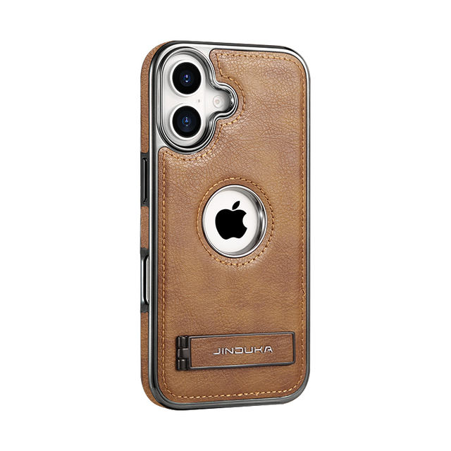 Luxury Hollow PU Leather Mobile Phone Case for iPhone 11 12 13 14 15 16 Pro Max 16 Plus With Stand Shockproof Protective Cover
