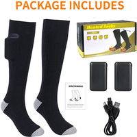 Chaussettes chauffantes avec télécommande APP pour la chasse pêche sur glace Camping randonnée ski vente en gros logo personnalisé conception chaussette vierge