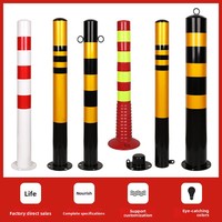 Poteaux de signalisation routière anti-collision détachables en acier galvanisé réfléchissant, barrières fixes épaissies pour usage municipal