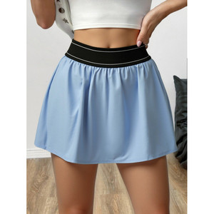 FALDA AIRLIFT Pantalones Cortos de Cintura Alta para Mujer, Negros, Cintura Elástica, Transpirables, Estilo Deportivo, Ropa Casual - Product Image 2