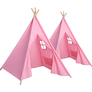 Tente de jeu pour enfants en toile de coton, antidérapante, rembourrée, pliable, grande capacité, pour l'intérieur et l'extérieur, tente <span class=keywords><strong>tipi</strong></span> indienne - Product Image 1