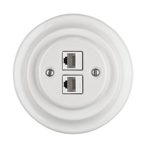 Porcelaine encastré rétro 2 * <span class=keywords><strong>CAT</strong></span>.3/<span class=keywords><strong>CAT</strong></span>.5E/<span class=keywords><strong>CAT</strong></span>.6/<span class=keywords><strong>CAT</strong></span>.6A/<span class=keywords><strong>CAT</strong></span>.<span class=keywords><strong>7</strong></span> <span class=keywords><strong>prise</strong></span> <span class=keywords><strong>murale</strong></span> de données - Product Image 3