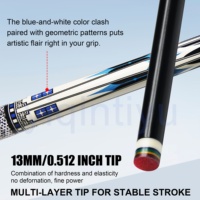 Queue de billard en fibre de verre à motif blocs blancs - Embout de 13 mm, joint Uni-loc, 1/2 pièce, pour billard