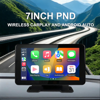 Autoradio sans fil 7 pouces avec CarPlay et Android Auto, navigation GPS, caméra de recul, écran tactile portable, caméra embarquée