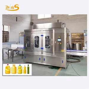 Fully Automatic Linear Type Liquid Palm Fruit Oil / Vegetable Oil / Sunflower Cooking Oil Bottle Filling Production Line Plant