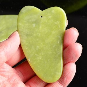 HZ vendita calda di nuovo prodotto di alta qualità pietra terapia quarzo viso verde naturale giada rullo per il viso Guasha ginocchiera coreano cura della pelle k bellezza - Product Image 4