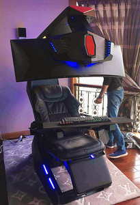 <span class=keywords><strong>Imperator</strong></span> works R1Pro luxe inclinable zéro gravité haut-parleur massage rvb gaming COCKPIT triple moniteur inclinable plate-forme VR poste de travail - Product Image 5