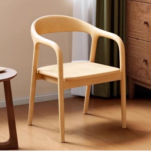木製バックダイニングチェア カジュアルカフェチェア シンプルアームチェア オフィスデスクチェア 卸売 北欧風無垢材ホーム家具 モダン木製 - Product Image 6