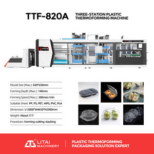 Automatische Kleine Kunststoff-Thermoformmaschine für Einwegteller, Eierkartons & Lebensmittelbehälter (PS/PET/PP/PVC) mit Motor - Product Image 2