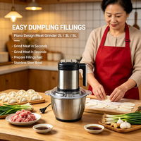 Mini hachoir à viande électrique en acier inoxydable, multi-vitesses réglables, capacité de 5 L, pour restaurant, usage domestique et cuisine