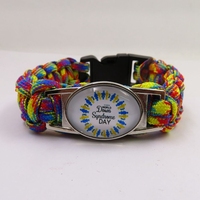 Bracelets Infinity Puzzle Piece, sensibilisation à l'autisme, syndrome de Down, bracelets en paracorde arc-en-ciel, breloques, bijoux pour femmes et hommes