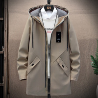 Veste d'hiver en polaire d'agneau pour homme, coupe décontractée, en toile, col montant, coupe-vent, imperméable, mode printemps-automne, à capuche