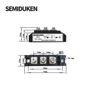 Module Scr simple commun de type Techele MDA90A Module d'alimentation à double diode MDA 90A 1600V | Redresseur à courant élevé SEMIDUKEN - Product Image 2